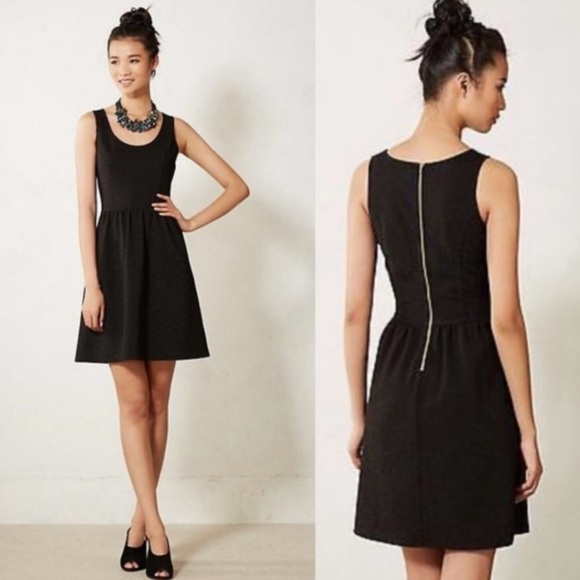 ANTHROPOLOGIE HD In Paris Starry Night Mini Dress Black Fit & Flare Size Medium - Picture 1 of 13